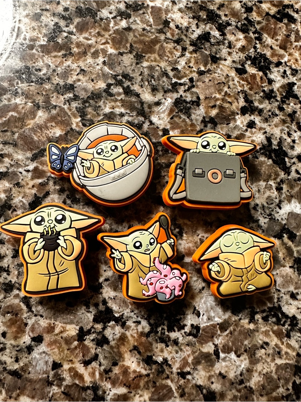 The Child Small Croc Charm Set – Orange & Cream Decorative Pins